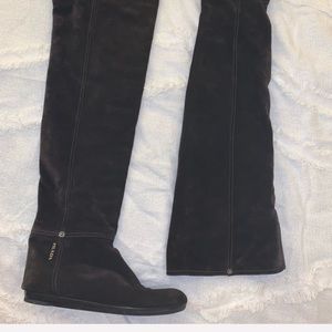 Prada over knee suede boots